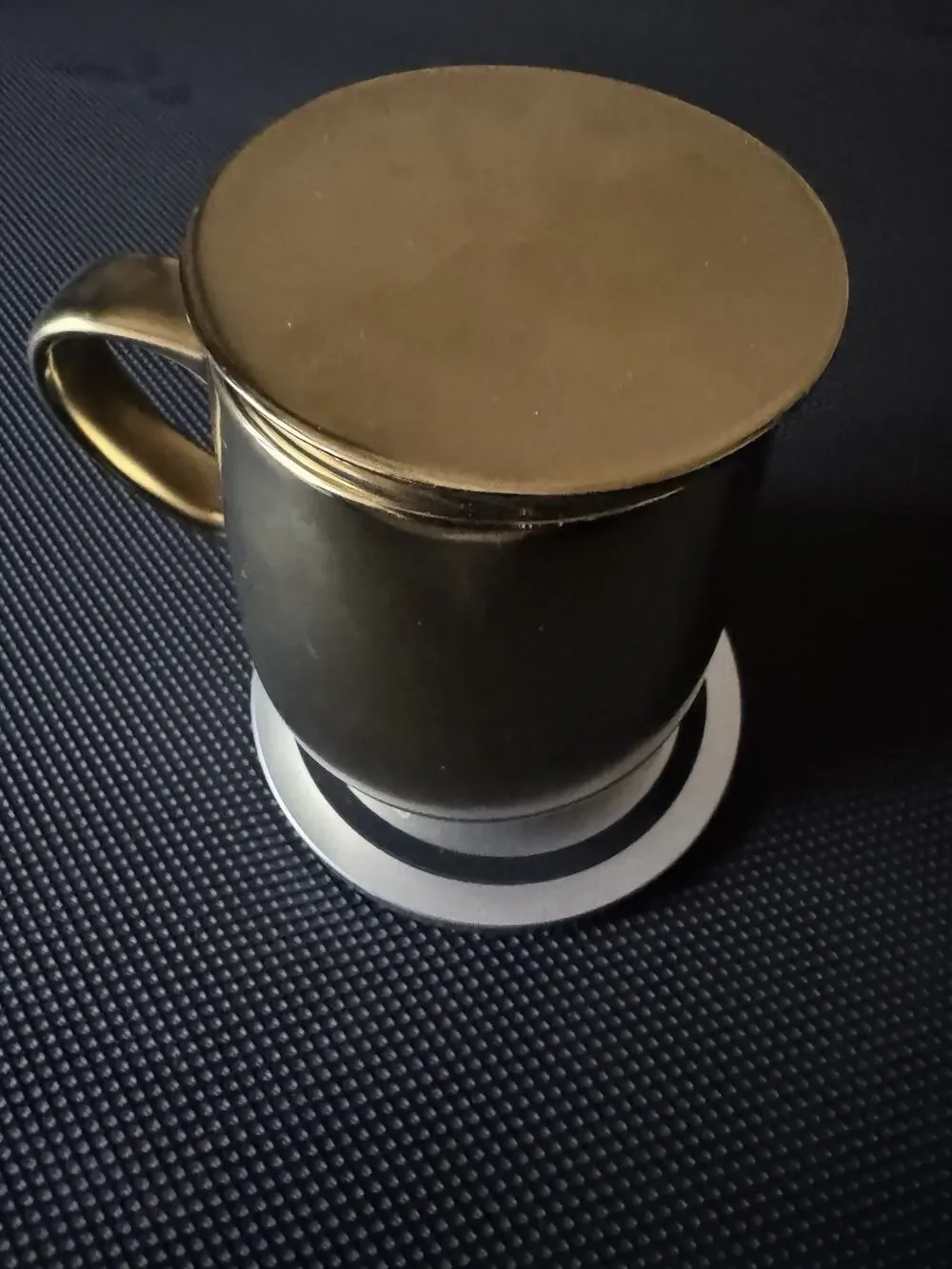 OHOM Ui Monogram Golden Self-Heating Mug & Warmer Set Letter B.